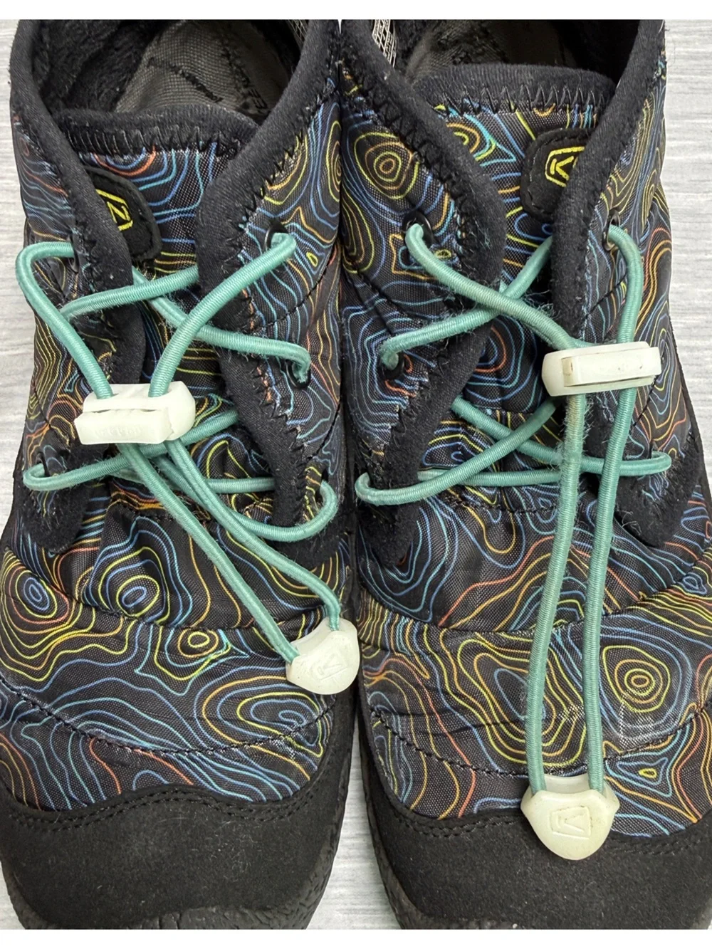 Keen Howser III Kids Chukka Boots Topographic Print Waterproof Youth Sz 5